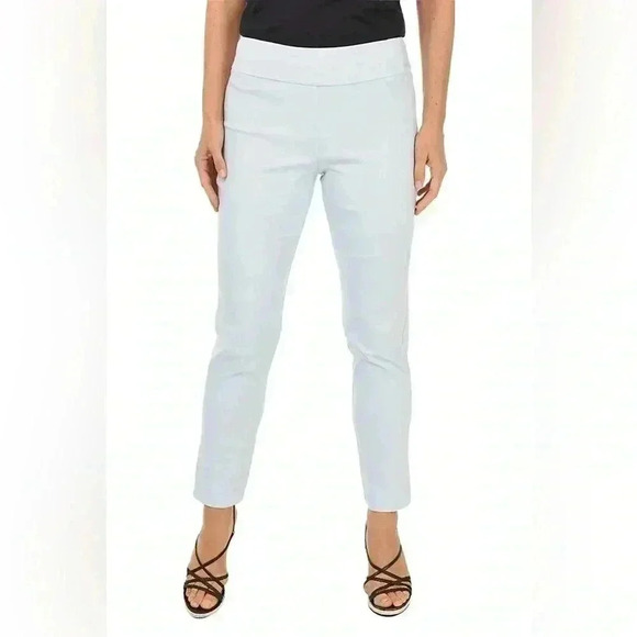 Krazy Larry Womens 14 Blue Straight Leg Pull On Slack Pants Stretch Career - Picture 2 of 8